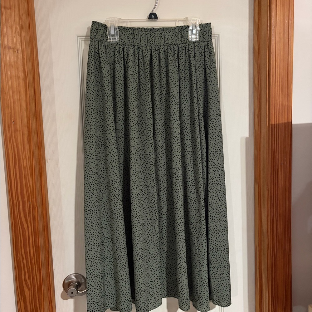 Elegant Green A-Line Skirt